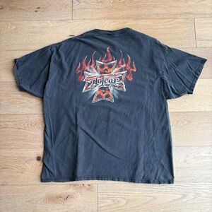 Vionic Black Tee with Flaming Cross Graphic
